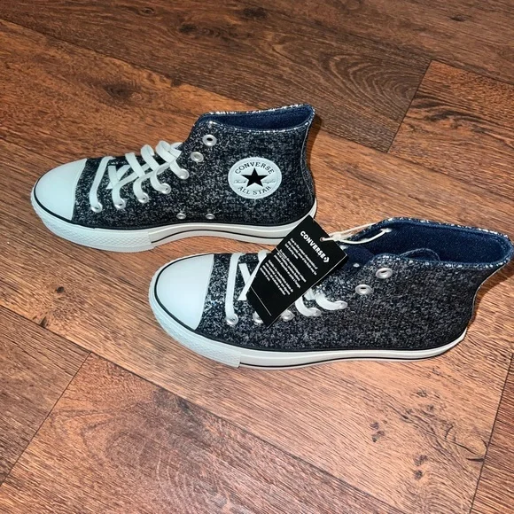 Converse Black and White Speckled High-Tops - Picture 3 of 7